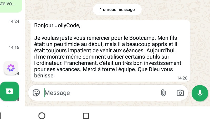 Témoignage WhatsApp